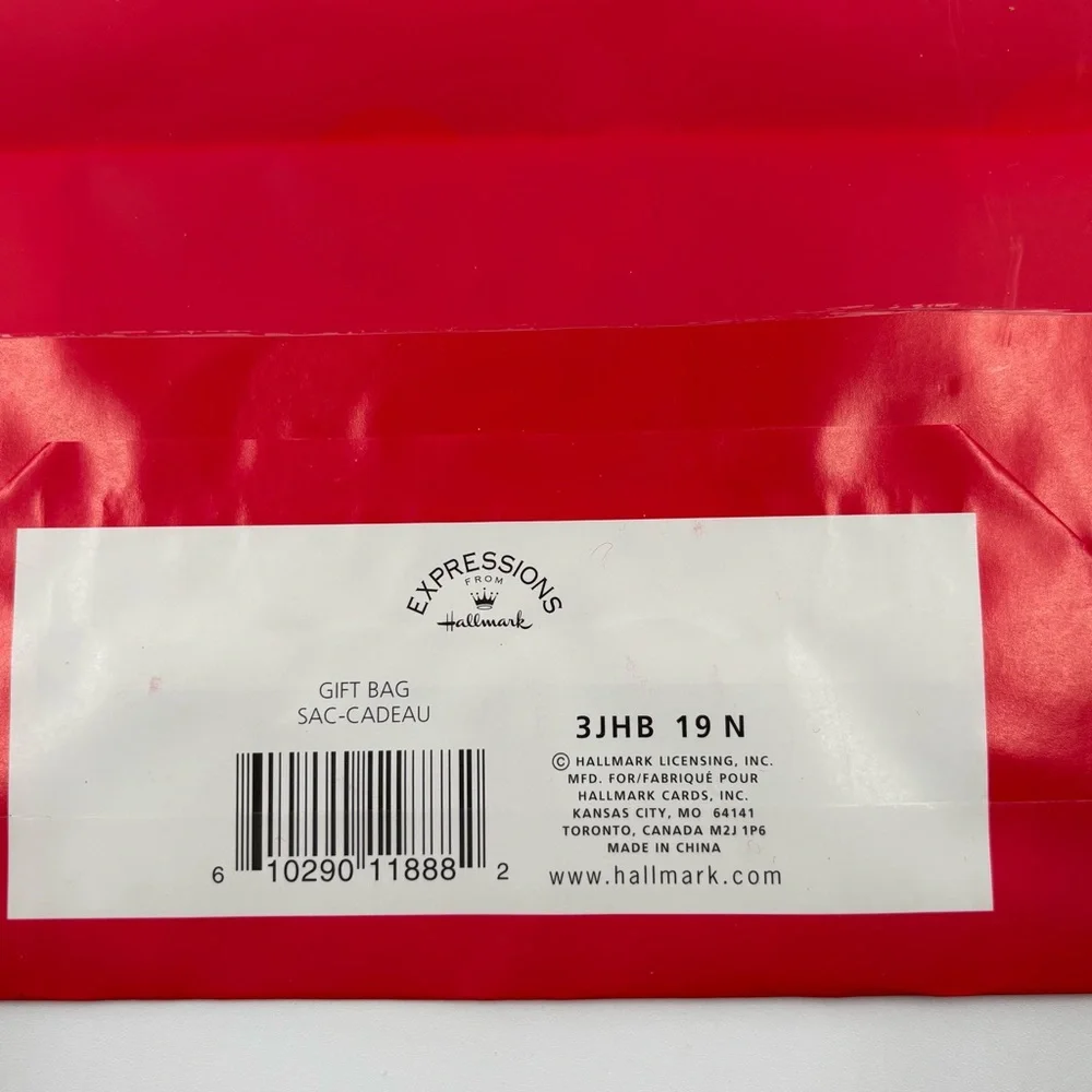 Set of 6 Hallmark Expressions Red Glitter Gift Bags - Whoop dee Doo!